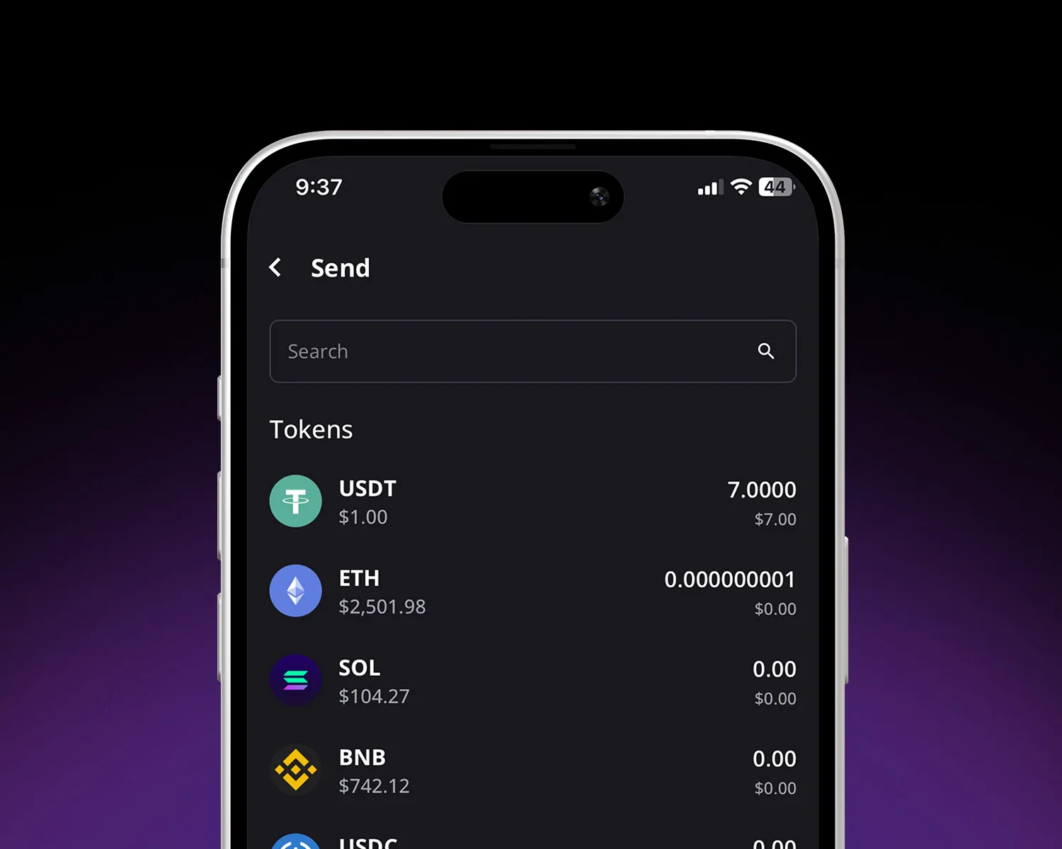 Fees paid in USDT